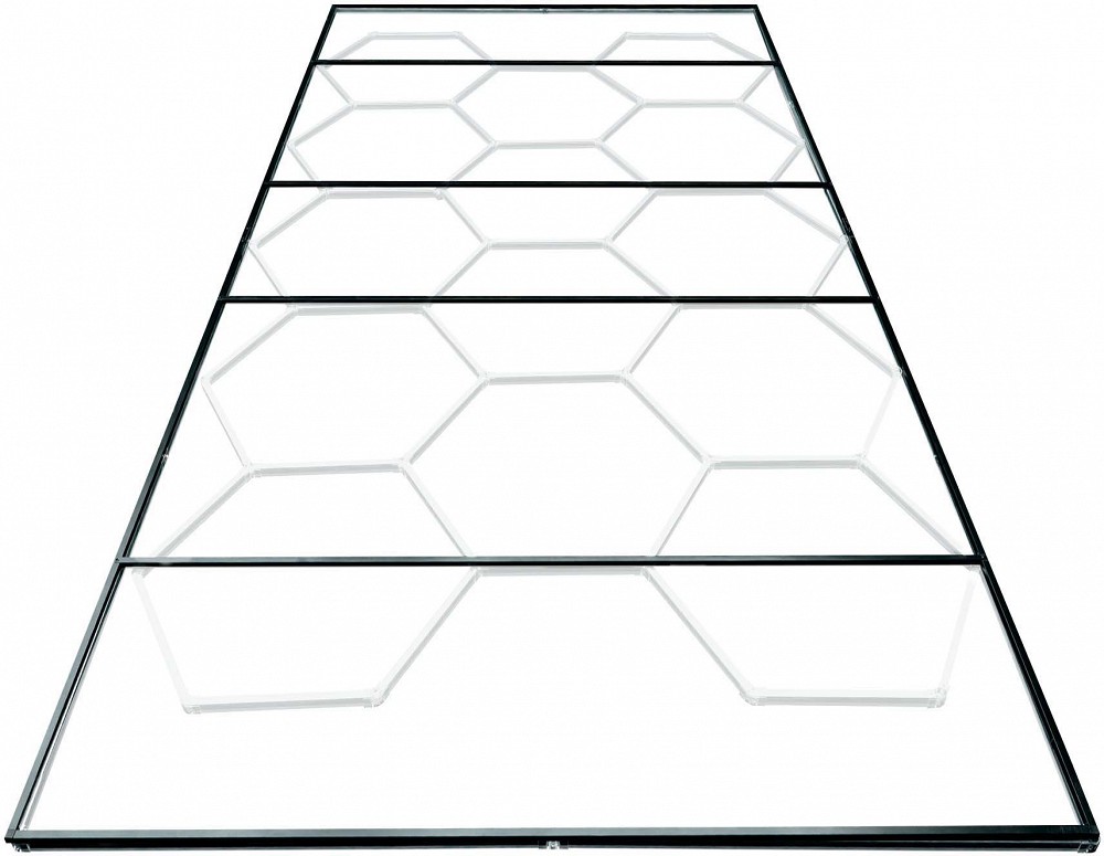 230V LED TERASRAAMIGA DETAILING KÄRGVALGUSTI / HEXAGON 615W / 83640LM / 6500K / IP44. 2435X4845MM JBM*