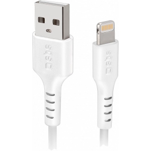 LAADIMISJUHE 2.0M LIGHTNING / APPLE - USB VALGE SBS