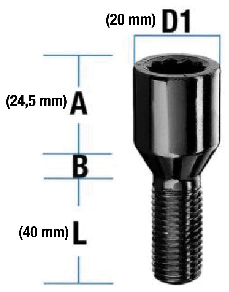 TÄHIKPOLT PT14X1.50 / 40 / - (P67. ¤20MM) MUST