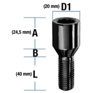 TÄHIKPOLT PT14X1.50 / 40 / - (P67. ¤20MM) MUST