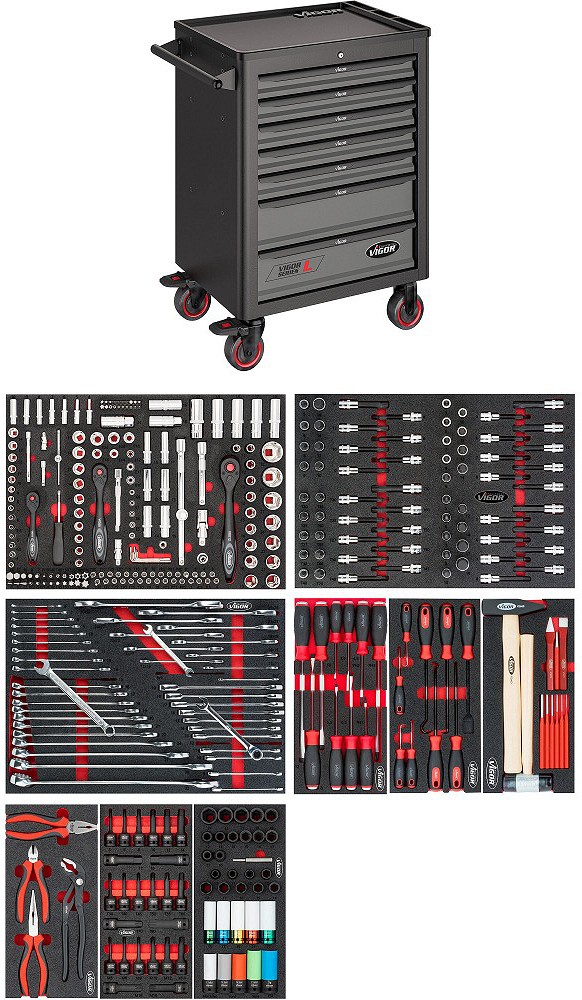 376-OS. TÖÖRIISTAKÄRU TÖÖRIISTADEGA "SERIES L" H1002MM ERGONOMIC VIGOR