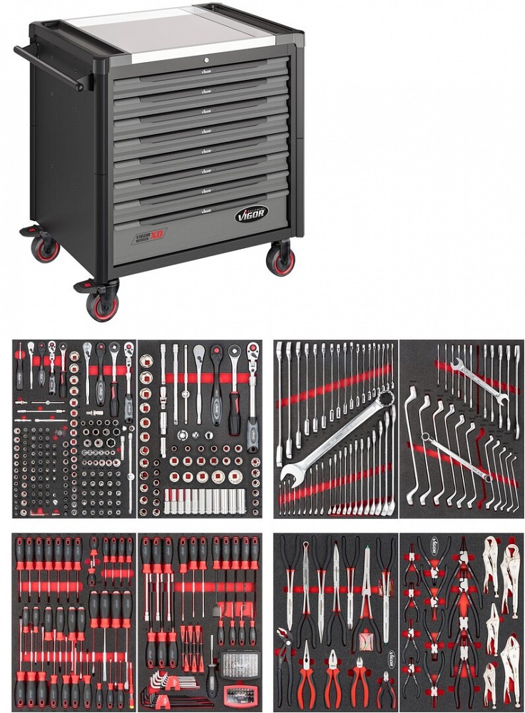 469-OS. TÖÖRIISTAKÄRU TÖÖRIISTADEGA "SERIES XD INOX" H1017MM ERGONOMIC VIGOR