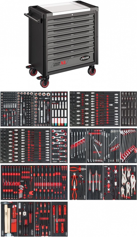 499-OS. TÖÖRIISTAKÄRU TÖÖRIISTADEGA "SERIES XL INOX" H1017MM ERGONOMIC VIGOR