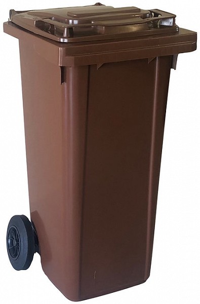 KAANEGA PRÜGIKONTEINER / PRÜGIKAST RATASTEL 140L BIOJÄÄTMED. PRUUN 55.3X48X103CM JNK