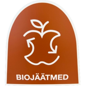 KLEEBIS KONTEINERILE "BIOJÄÄTMED" PRUUN 20X20 CM JNK